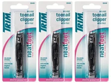 Trim Deluxe Toenail Clippers Professional Quality Care Toe Nail Cutter New 3 Pac
