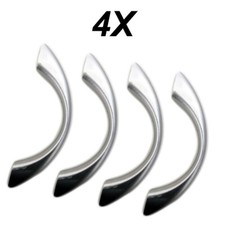 4X PLASTIC Chrome Drawer Pulls Cabinet Door Cupboard Silver Handles W Screws AD4