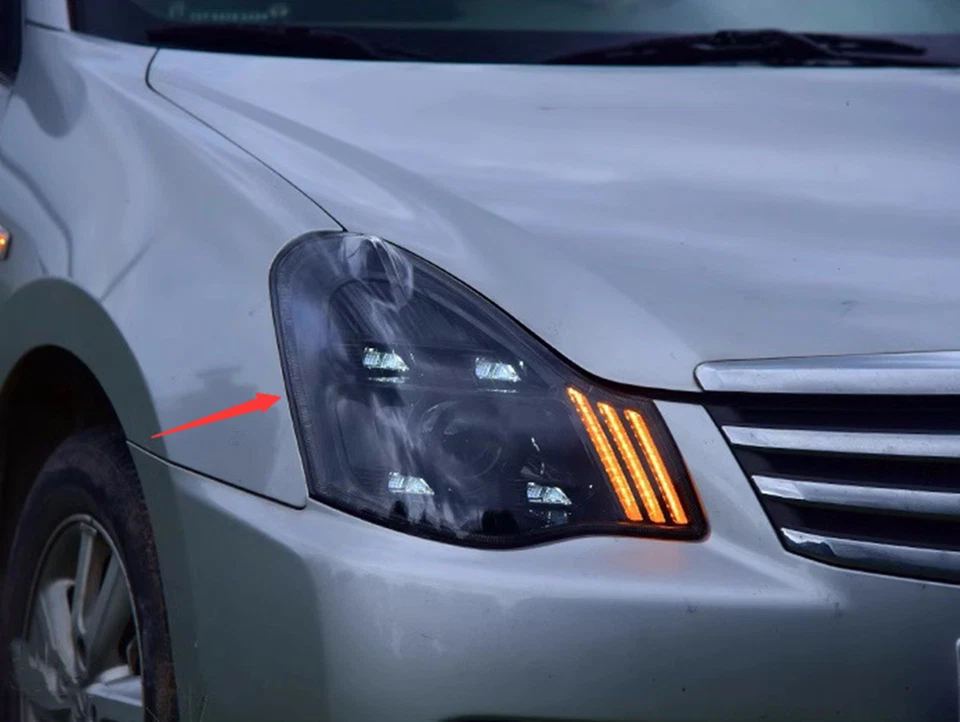 Conjunto de faróis de LED dianteiros externos de plástico ABS para Nissan Sentra 2006-2019 - Imagem 2 de 4