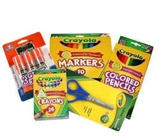 Basic Crayola Back to School Bundle - 5 Items - Crayola Crayons, Crayola Markers