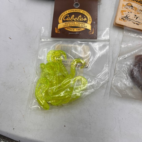 Lot 10 Vintage Cabela's Soft Bait Plastic Worms Fishing Lures Action Pro Tail - Picture 5 of 12