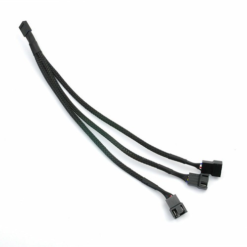 Black 4Pin 1 to 3 Way PWM Case PC Fan Splitter Hub Power Adapter Cable Connector - Picture 5 of 10
