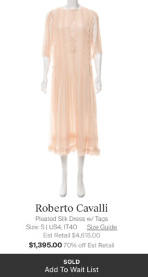 Roberto Cavalli Long Silk Dress Light Pink Peach Color/ Size 40