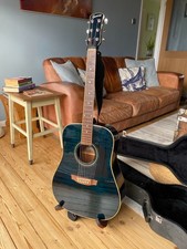 Rare Garrison AG-300-BL Dreadnought Acoustic Guitar – Blue/Black + Hard Case