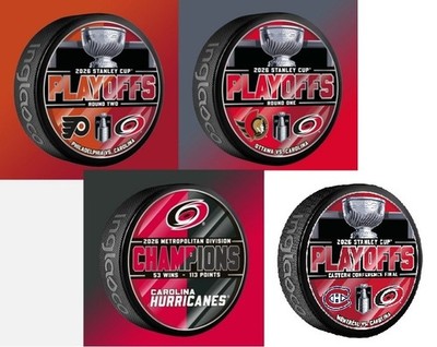2026 PLAYOFFS 4 PUCKS CAROLINA HURRICANES METRO EASTERN CONFERENCE FINAL+ 1 / 2