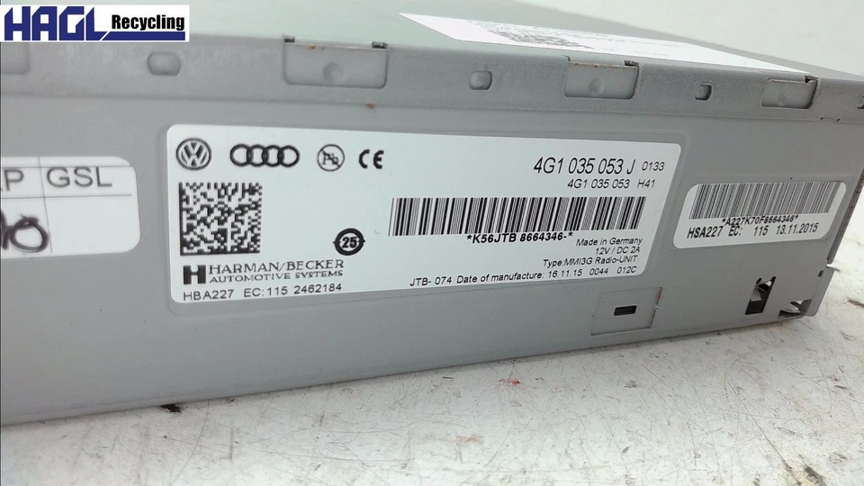 Radio Radioeinheit 4G1035053J Audi A5 2.0 TDI Sportback (clean die.) quat. DPF - Bild 2 von 4