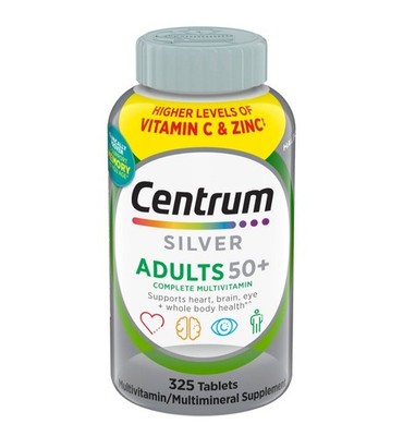 Centrum Silver Adults 50+ Multivitamin 325 Tablets   Energy Heart & Brain Health