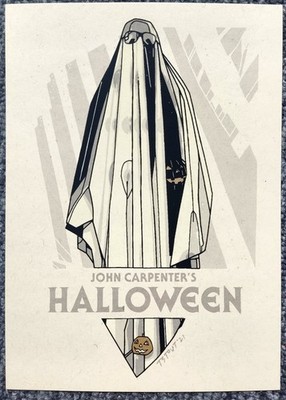Tyler Stout Halloween Geist Bob Handzettel Variante GID Siebdruck 5 x 7 Mondo