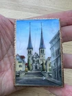 Fine Enamel Decorated Gilt Metal Pocket Box Depicting The Hofkirche In Lucerne
