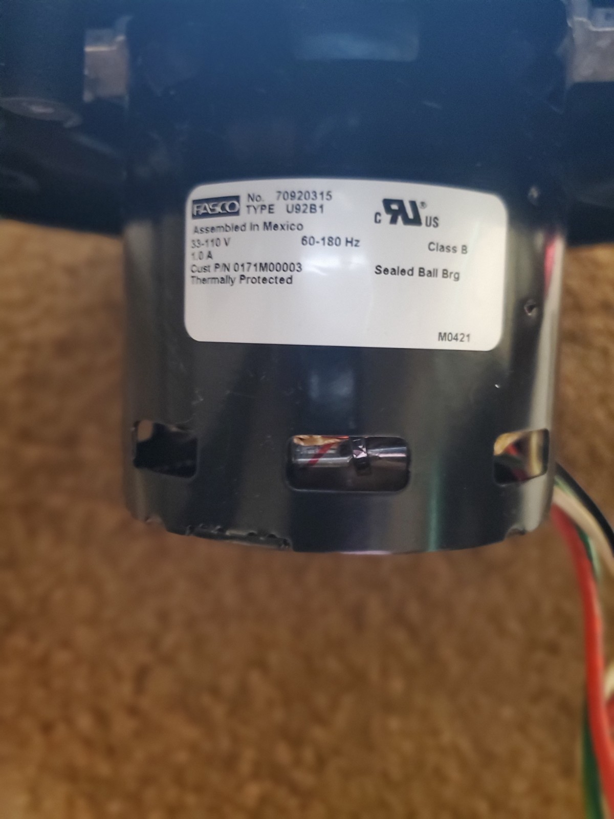 FASCO 70920238 U92B1 Draft Inducer Blower Motor D342097P01 33/110V used #MG798