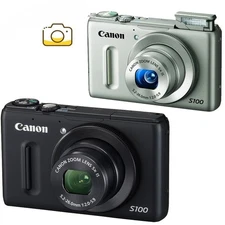 Canon PowerShot S100 12.1 Megapixel 5x Optical Zoom Digital Camera Black/ Silver