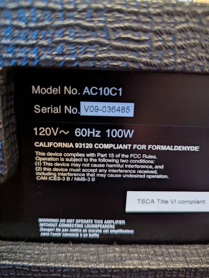 A Great Deal On A Slightly USed VOX AC10 Tube Amp!  - Image 3 of 4