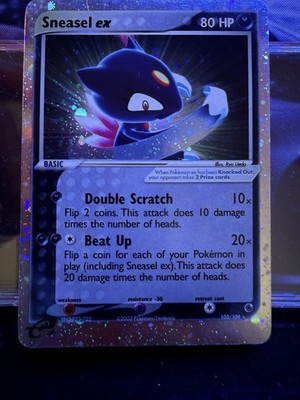 Pokémon Karte Sniebel EX 103/109 Holo ENG - Sneasel ex - EX Rubin & Saphir