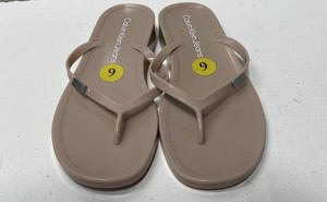 Calvin Klein Jeans Women's Pink Jelly Thong Wedge Flip Flop Sandals Size 6