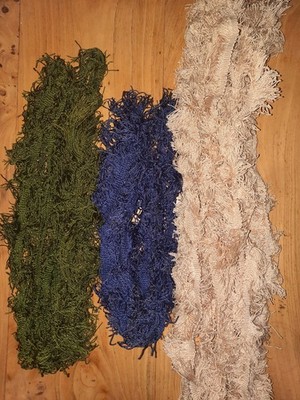 ALTE GALLONE GALERIE MIT FRANSEN BAND WEISS GRÜN BLAU 7,20 METER X 28 mm