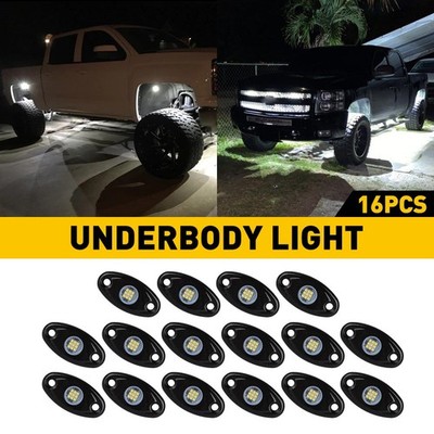16 Pods White LED Rock Underbody Lights for JEEP Offroad Truck ATV UTV EOU