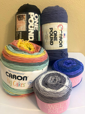 Caron Premier Worsted Yarn Lot 100% Acrylic Skein/Cake One Pound Big Cakes