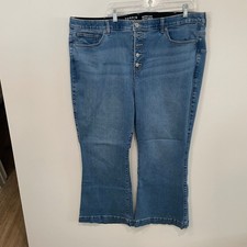 Torrid Bombshell Flare Premium Stretch Jeans Button Fly Medium Wash Size 24S