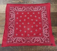 VTG. Wamcraft CRAFTED w PRIDE IN AMERICA Cotton Red BANDANA Selvedge Made USA