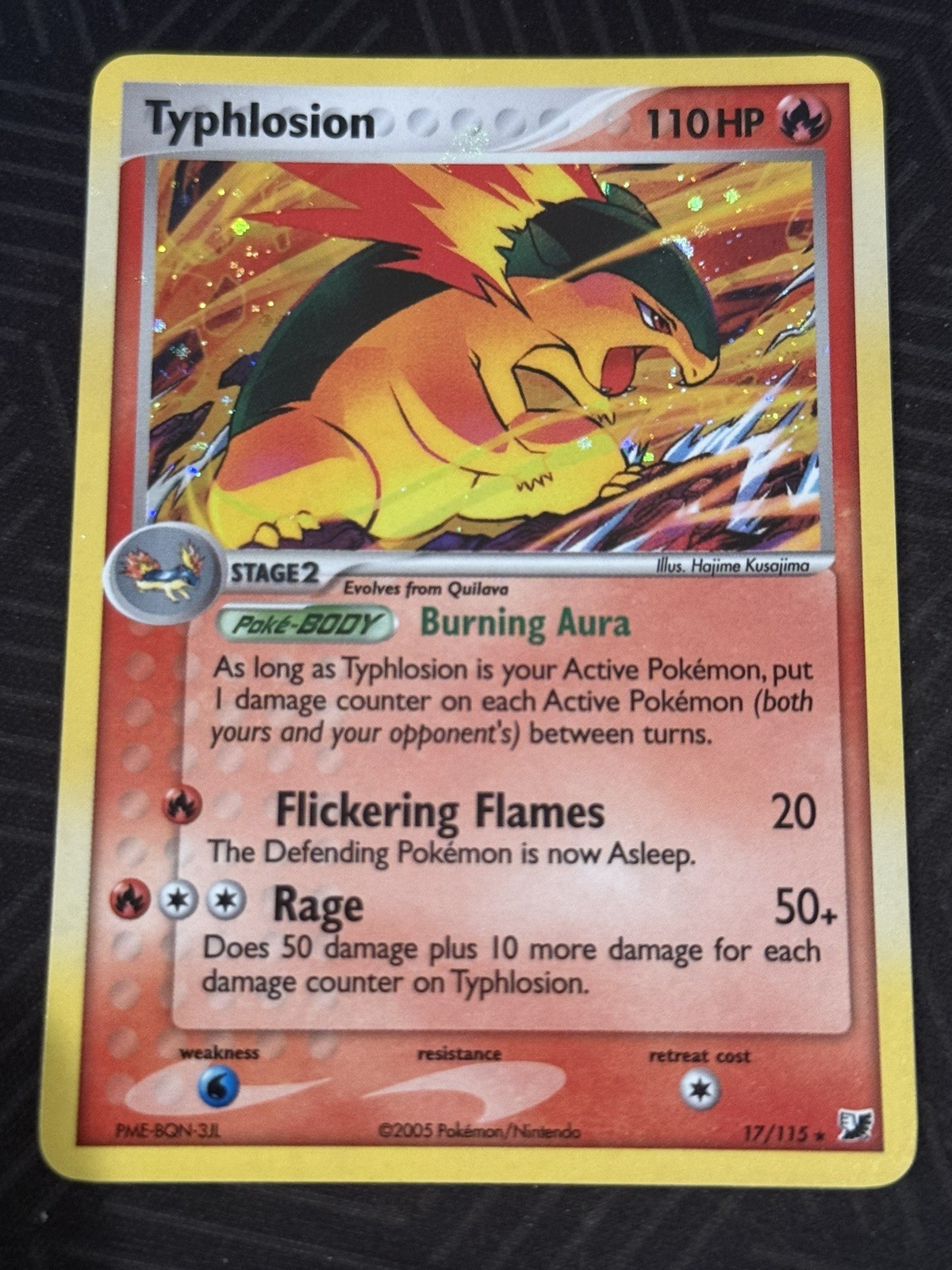 Typhlosion 17/115 EX Unseen Forces Holo Rare Pokemon Card 2005. NM