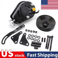 For Chevy Gm Saginaw Power Steering Pump Mounting Bracket 2 Groove Pulley Kit Us