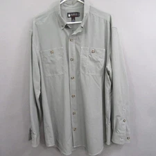 Alaskan Hardgear Mens Duluth Trading Co Button Down Shirt XL Gray