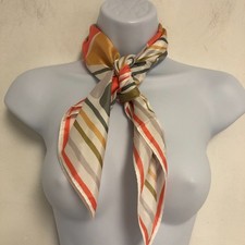 vtg Hand Rolled Hem Scarf 26" Square 100 Acetate NWOT