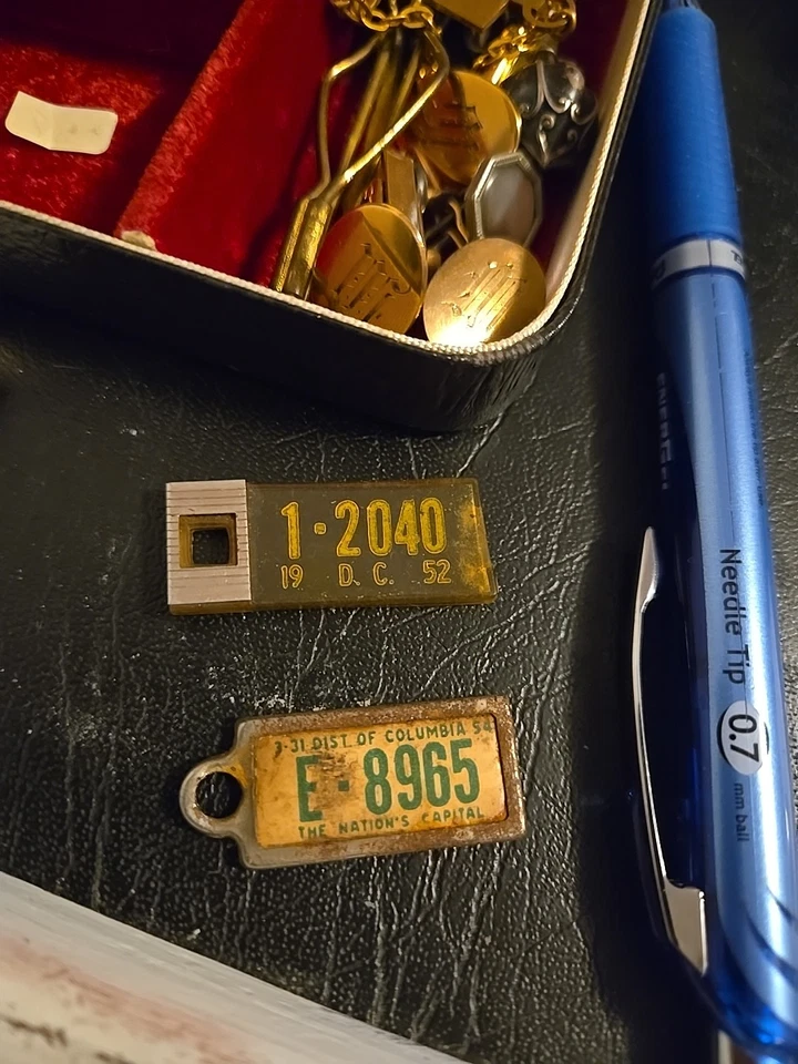 Disabled American vets dist of Columbia tags 1954 1952 Vintage Rare - Image 2 of 4