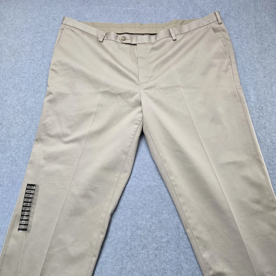 Jos A Bank Pantalones Para Hombre 44x30 Caqui Beige Frente Plano Vestido Algodón Chino Sin Hierro Foto 3 de 4