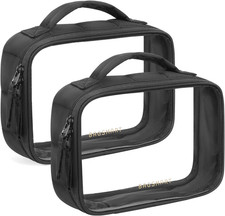 Clear Tsa-Approved Toiletry Bag, Puffy Edges Travel Makeup Bag, Large Opening wi