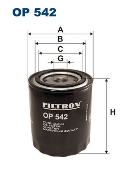 Filtron ÖLfilter OP 542 Anschraubfilter FüR GGE Ford Sierra Scorpio Tata M20X1.5-image