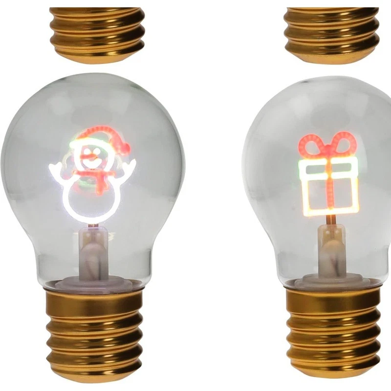 Lampadina Decorativa Natale Merry Christmas BRANDANI Vetro Decori Assortiti, fotografia 4 di 9