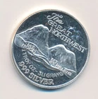 THE GREAT NORTHWEST  1 TROY OUNCE 999 SILVER ROUND MT HOOD AND MT ST HELENS 38MM