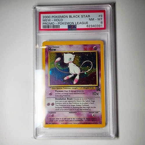 2000 Pokemon Black Star Promo MEW Holo #9 Promo Pokemon League NM-MT PSA 8