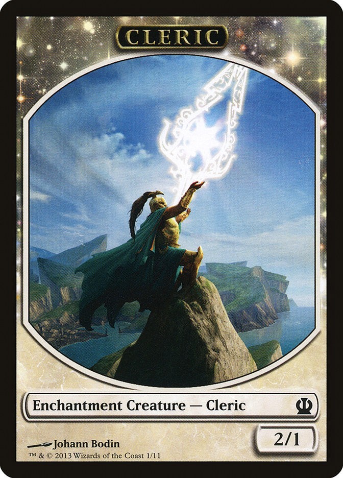 Cleric 1x TOKEN MtG ENGLISH Theros SP/NM