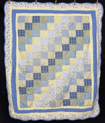 Vintage Handarbeit schöne Frühling Blumen Muster Multicolor Quilt 57,8x50 Zoll
