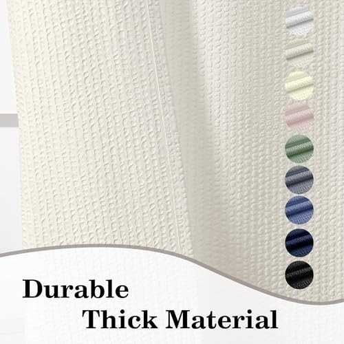 Cortina de ducha de tela Berry Stall 36 x 72 pulgadas - 36" W x 72" L (paquete de 1) crema - Imagen 5 de 6