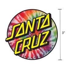 3" Santa Cruz Classic Tie Dye Dot Skateboard Sticker Screaming Hand Surf New