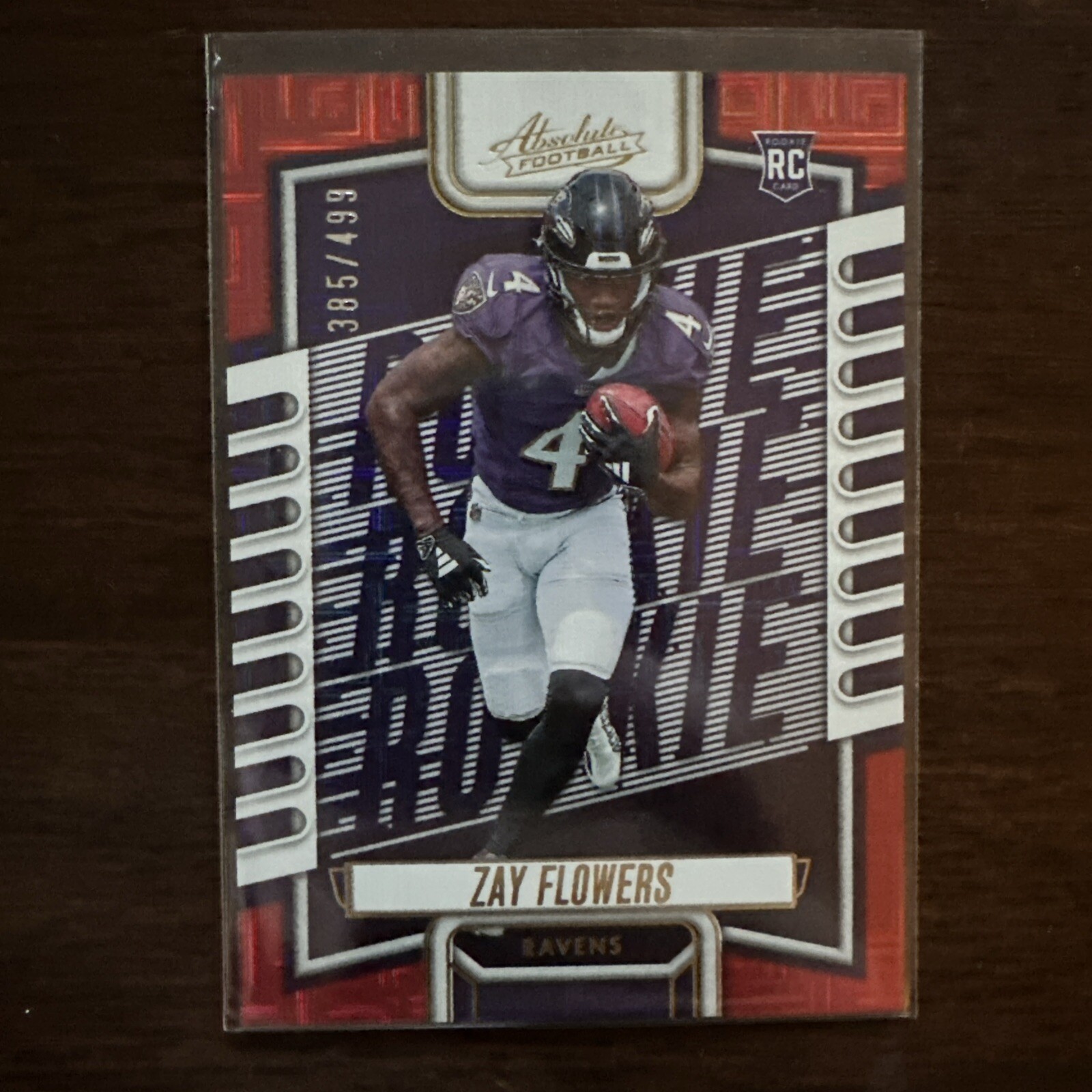 2023 Absolute - Zay Flowers RC #111 - Red Squares 385/499 - rookie ravens