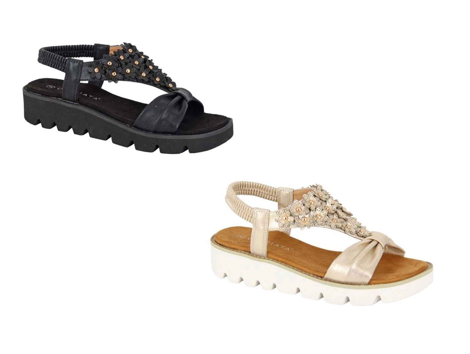 Cipriata Womens Sandal Dressy Ladies Flat Chunky Italy Gladiator Platform Size