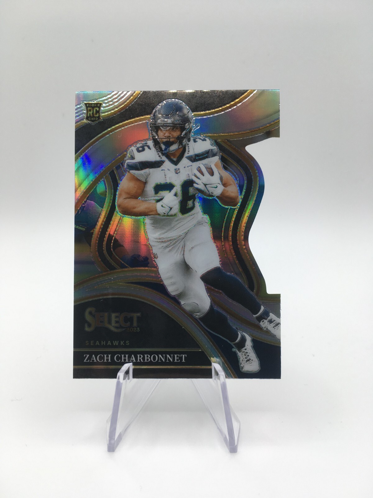 2023 Select Football Club Level Zach Charbonnet Silver Prizm Rookie Seahawks