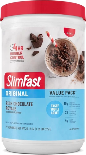 SlimFast Meal Replacement Powder, Original Rich Chocolate Royale, 22 Servings