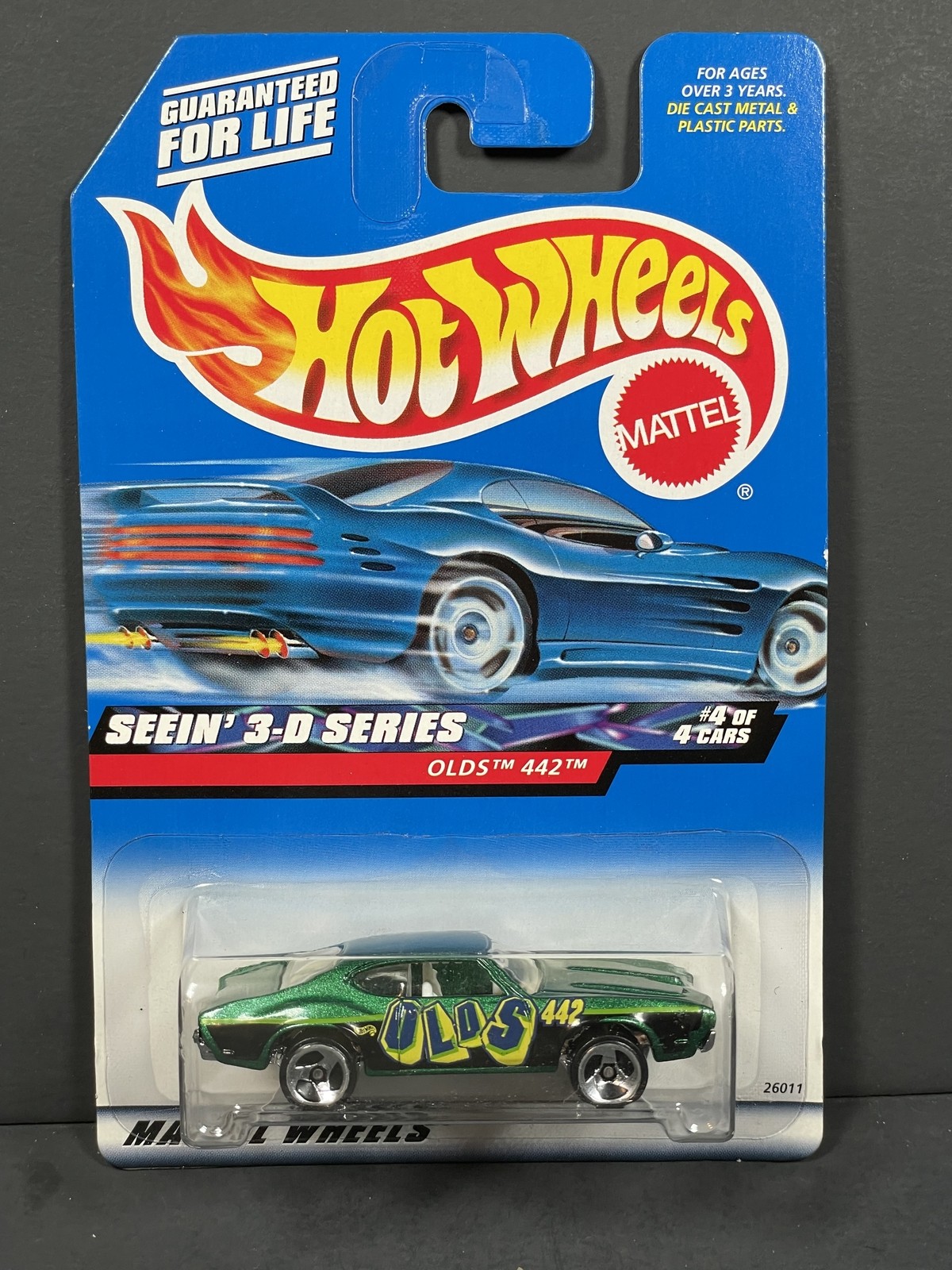 HOT WHEELS 2000 Olds 442 #4/4, Green, Seein' 3D, Col#12