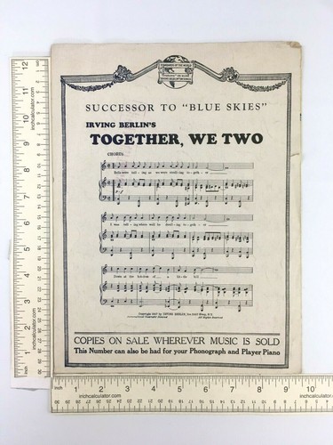 1927 Song Is Ended Sheet Music Piano Irving Berlin Complimentary Copy Vintage - Picture 4 of 4