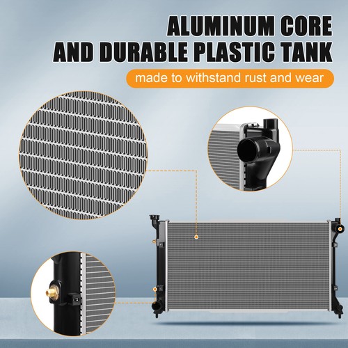 CU1839 Silver Aluminum Radiator Assembly Fits 1995-1999 Subaru Legacy 2.2L 2.5L - Picture 4 of 14