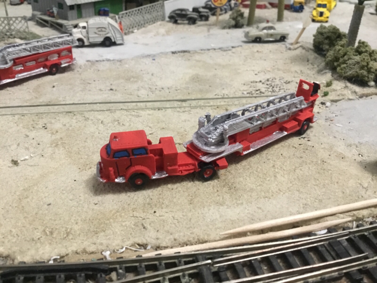 N Scale Fire Engine N Scale Fire Truck Engine American Lafrance 700 Tiller Ladder 3d ...