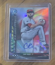Cody Reed 2017 Bowman Chrome Scouts' Top 100 Refractor Auto #32/50 Reds/Rays