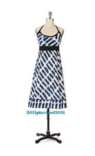 4 Anthropologie  Maeve Blue Halter Cotton  "Setting Westward Halter Dress" 5*