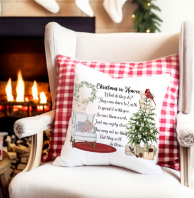 Custom Made 16 X 16 Accent Pillow Case  Christmas In Heaven  Chair~Cardinal~Gift