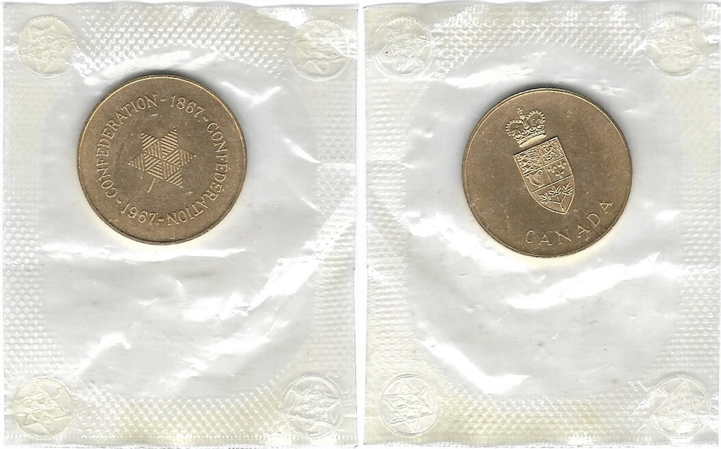 1967 Confederation Canada Medal Token Coin 1867-1967 Original